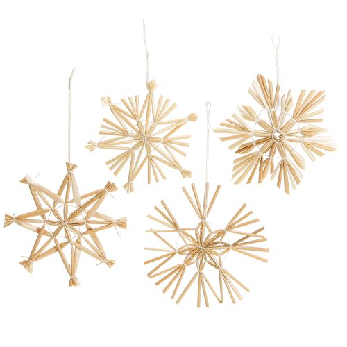 Floristik24 Estrellas de paja navideñas Adornos para árbol de Navidad 8cm 12 piezas