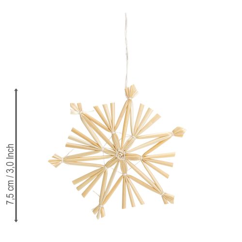 Artículo Estrellas de paja navideñas Adornos para árbol de Navidad 8cm 12 piezas