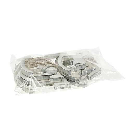 Floristik24 Decoración navideña caballito de madera blanqueado 12cm 6pcs