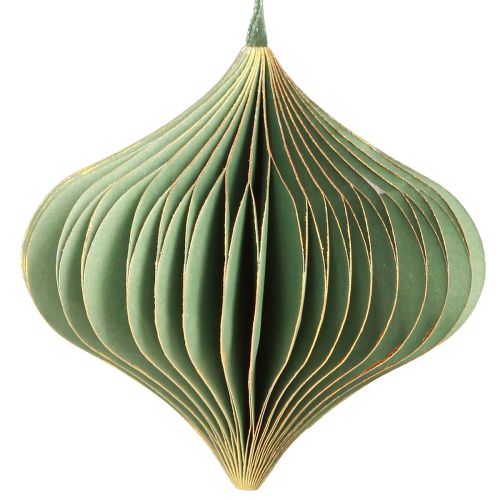Artículo Colgante navideño decoración de papel oro verde Ø8cm 4 piezas