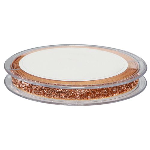 Artículo Cinta navideña cinta decorativa brillo cobre rosa 10mm 10m