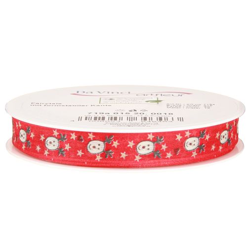 Artículo Cinta navideña con reno cinta decorativa roja 15mm 18m