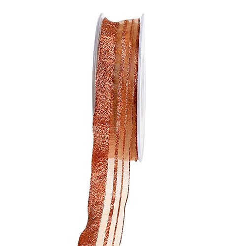 Floristik24 Cinta navideña con tiras de cobre 25mm 20m