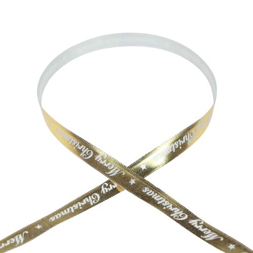Cinta navideña Cinta Feliz Navidad Oro Blanco 10mm 20m