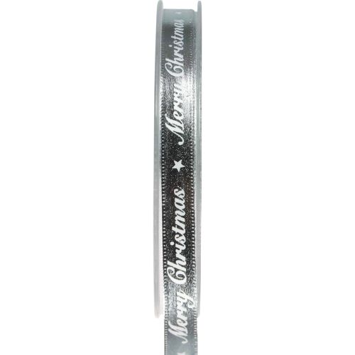 Cinta navideña Cinta Feliz Navidad Plata Blanco 10mm 20m
