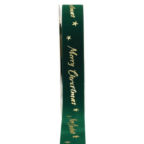 Artículo Cinta de regalo, cinta navideña, cinta de terciopelo Verde Feliz Navidad 25mm 20m