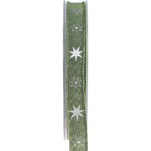 Cinta navideña estrellas cinta de regalo verde plata 15mm 20m