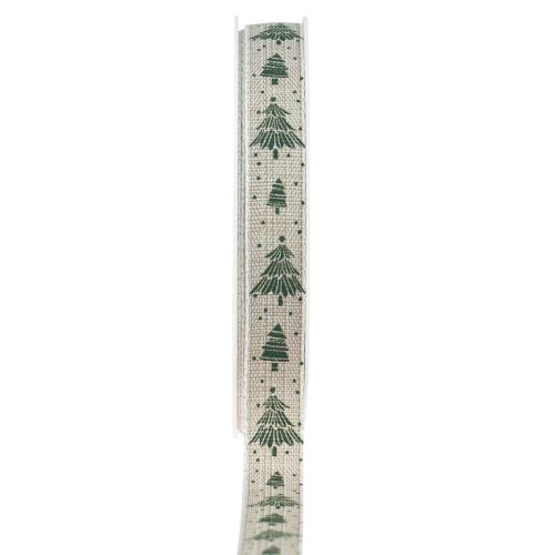 Cinta navideña abeto cinta de regalo verde natural 15mm 20m