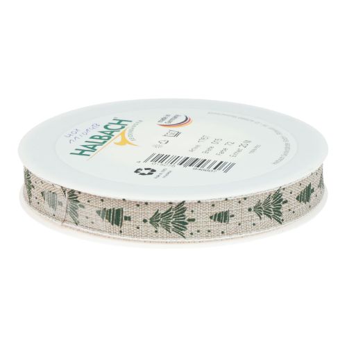 Floristik24 Cinta navideña abeto cinta de regalo verde natural 15mm 20m