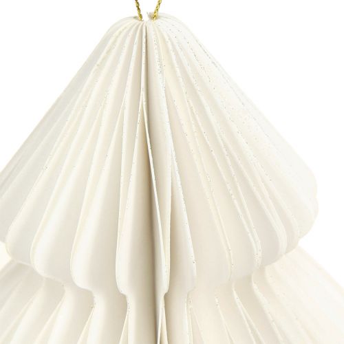 Artículo Árbol de Navidad papel Navidad blanco plata 20cm 5ud