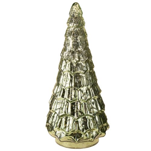 Floristik24 Árbol de Navidad con iluminación LED vintage verde dorado 38cm