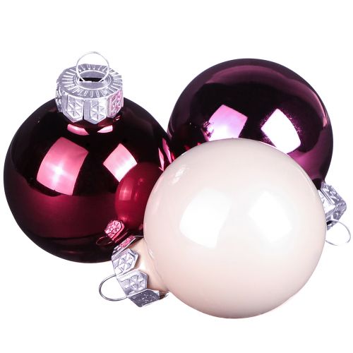 Floristik24 Bolas de árbol de Navidad de cristal Berry Mix Ø7,5cm 12 piezas