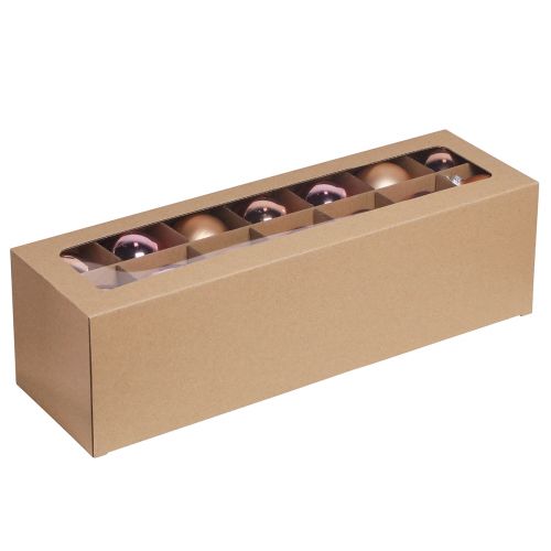 Artículo Bolas de árbol de Navidad de cristal rosa albaricoque Ø6cm 24 piezas