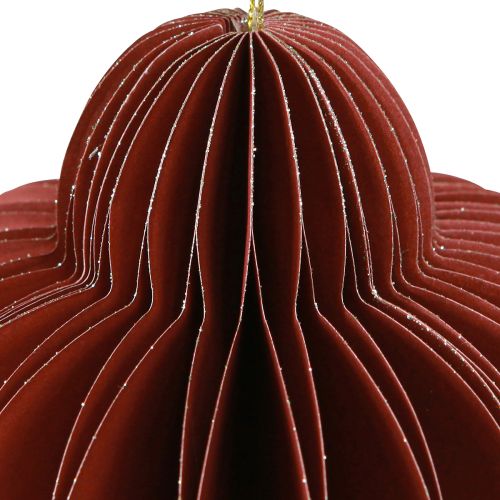 Artículo Adornos para árboles de Navidad de papel Burdeos 20cm 2ud