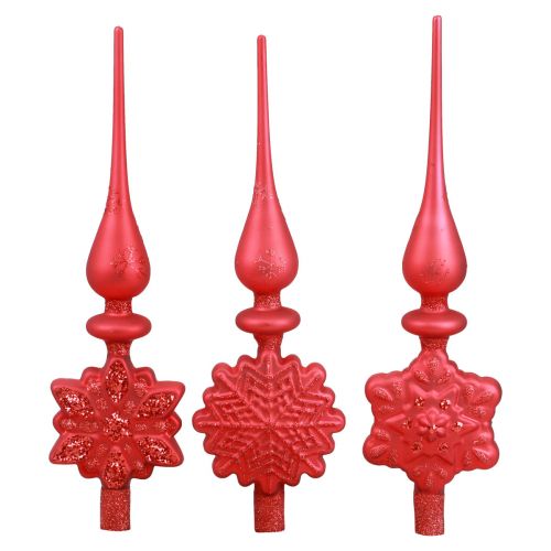 Artículo Adorno para árbol de Navidad rojo Adorno para árbol de Navidad de vidrio Al. 34 cm 1 ud