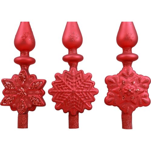 Artículo Adorno para árbol de Navidad rojo Adorno para árbol de Navidad de vidrio Al. 34 cm 1 ud