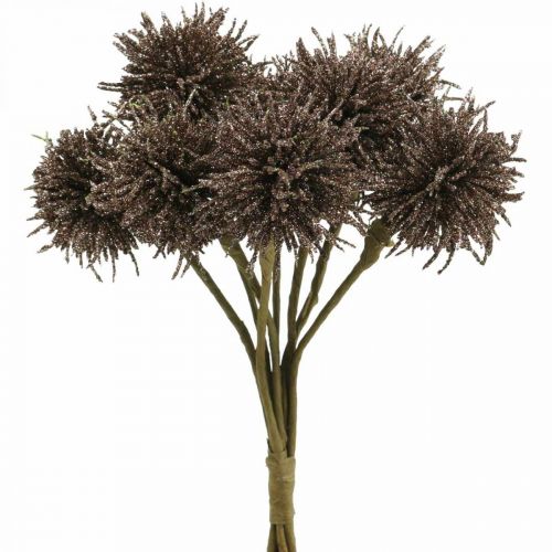 Flores navideñas brillo flores artificiales Navidad cobre en un ramo 4pcs