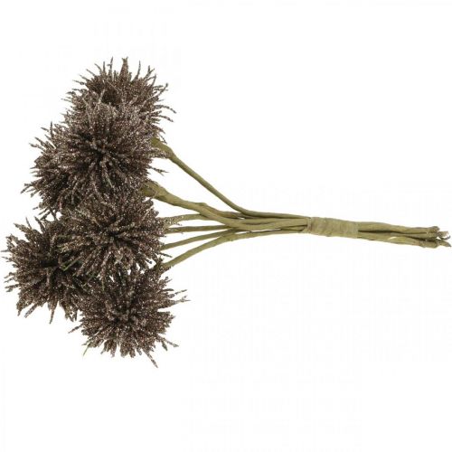 Floristik24 Flores navideñas brillantes flores artificiales Navidad cobre en un manojo de 4 piezas