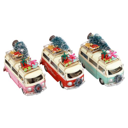 Artículo Autobús navideño Coche navideño decoración vintage metal 17cm 1 pieza