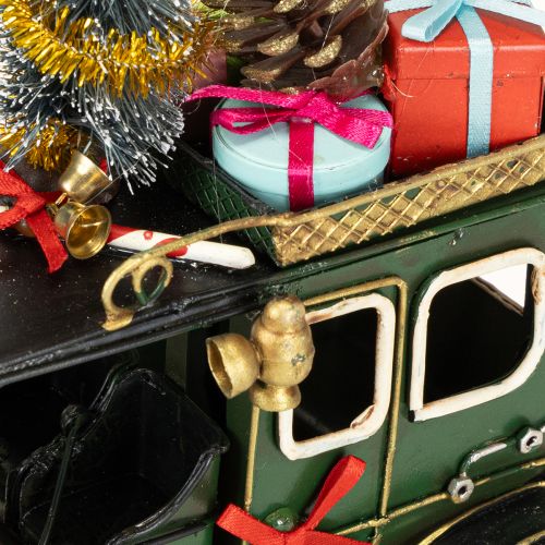 Artículo Decoración navideña para coche Coche navideño vintage verde 15×7×16cm