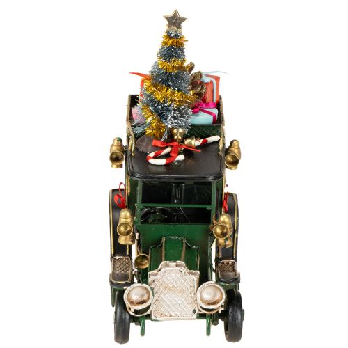 Artículo Decoración navideña para coche Coche navideño vintage verde 15×7×16cm