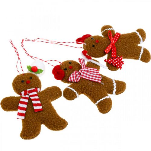 Floristik24 Adorno navideño hombre de pan de jengibre colgante Al.9/10,5cm 3uds