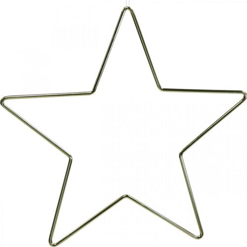 Floristik24 Decoración navideña estrella de metal colgante estrella decorativa dorada 20cm 6 piezas