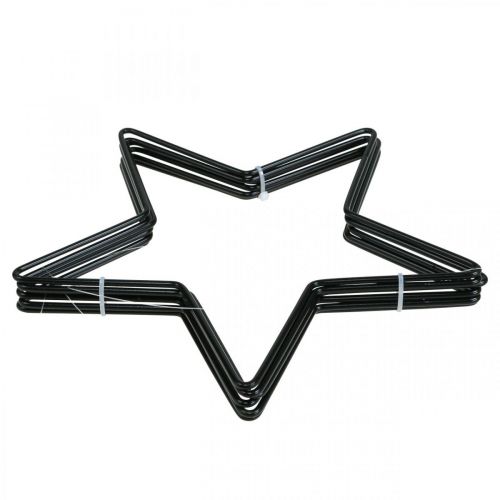 Floristik24 Decoración navideña estrella de metal colgante estrella negra 15cm 6 piezas