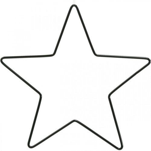 Artículo Decoración navideña estrella de metal colgante estrella decorativa negra 20cm 6 piezas