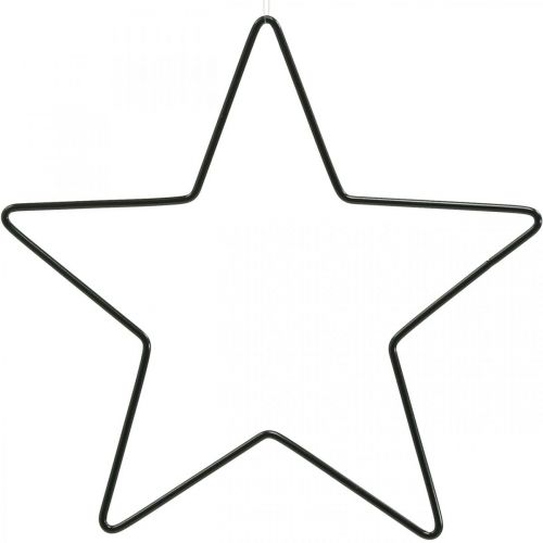 Artículo Adorno navideño estrella metal estrella negra colgante 15cm 6pcs