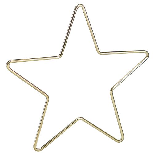 Artículo Decoración navideña colgante de estrella de metal dorado Ø15cm 6 piezas