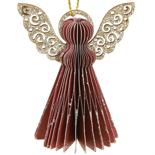 Artículo Decoración navideña adornos para árboles de papel Burdeos 6cm 12 piezas