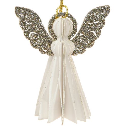 Floristik24 Papel decorativo navideño Adornos para árboles de Navidad blanco 6cm 12 piezas