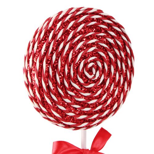 Artículo Decoración navideña Piruleta de espuma roja y blanca H36cm 2 piezas