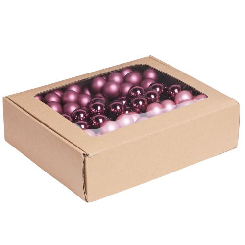 Floristik24 Decoración navideña espejo bayas baya rosa Ø25mm 140 piezas