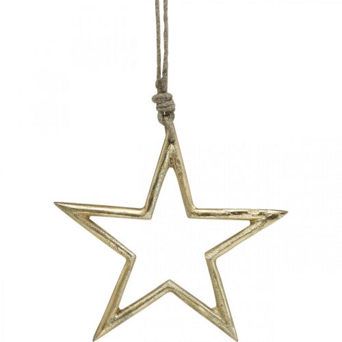 Floristik24 Estrella de decoración navideña, decoración de adviento, colgante de estrella Dorado B15.5cm