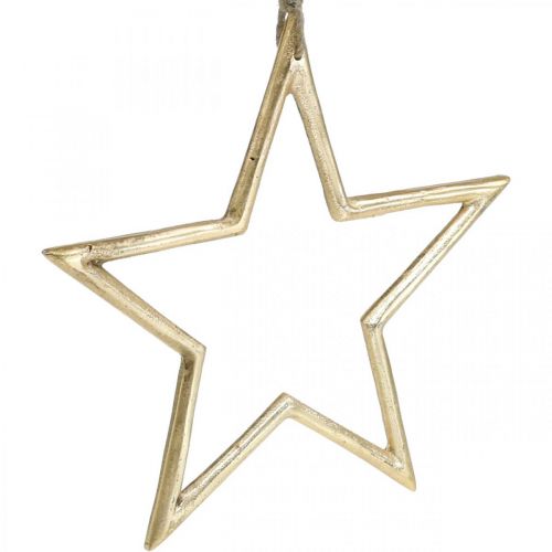 Artículo Adorno navideño estrella, Adorno adviento, colgante estrella Dorado B24.5cm