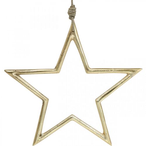 Artículo Adorno navideño estrella, Adorno adviento, colgante estrella Dorado B24.5cm
