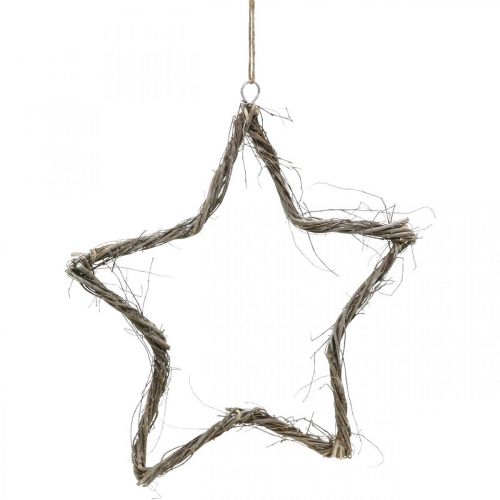 Artículo Adorno navideño estrella estrellas blancas lavadas para colgar olmo 30cm 4uds