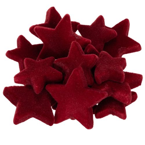 Adornos navideños, estrellas, flocados color burdeos, decoración de mesa, 4-5 cm, 40 piezas comprar | Floristik24.es