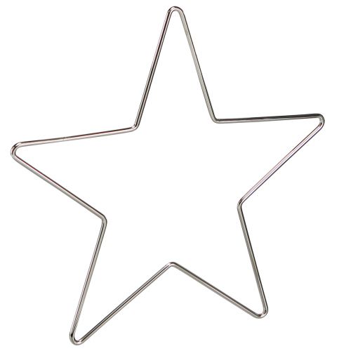 Artículo Estrellas decorativas navideñas para colgar metal plateado 20cm 6uds