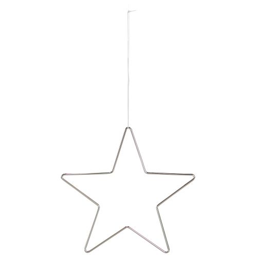 Artículo Estrellas decorativas navideñas para colgar metal plateado 20cm 6uds