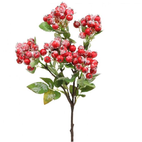 Ramas navideñas con frutos rojos, decoración de invierno, rojo mora nevado L58cm