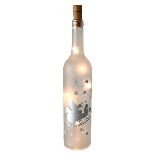 Floristik24 Decoración navideña botella de vidrio Santa Claus con luz