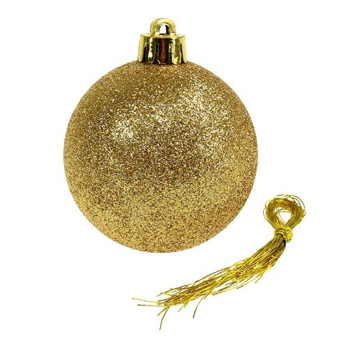 Artículo Decoración Navideña Bola Plástica Oro, Marrón Mix Ø6cm 30pcs