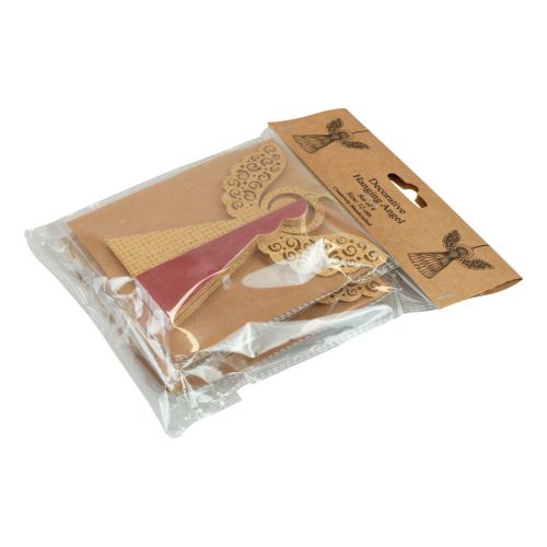 Artículo Ángel de papel ángel de Navidad decoración vino rojo rosa H12cm 4pcs