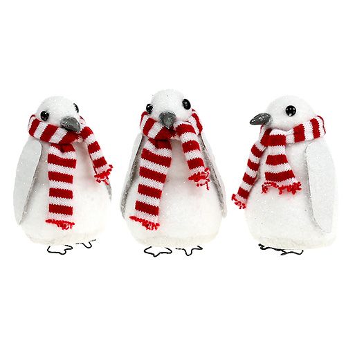 Floristik24 Decoración navideña Penguin 11cm blanco 3pcs