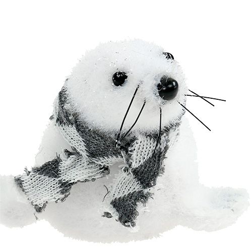 Floristik24 Sello decorativo navideño flocado blanco 15cm 2pcs