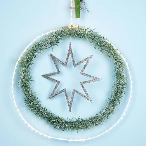 Floristik24 Decoración navideña estrella decoraciones para árboles de Navidad champagne glitter 22cm 12pcs