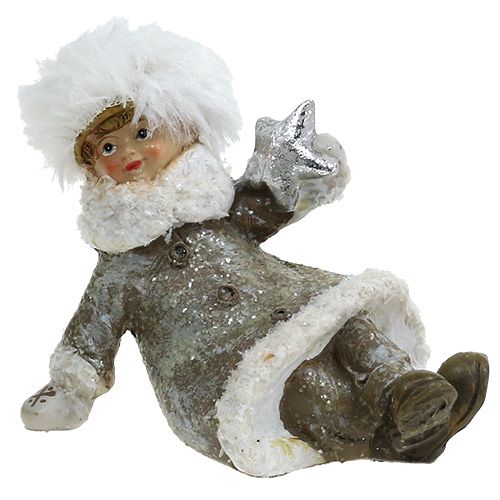 Floristik24 Figura navideña gris-blanco 13cm 2uds